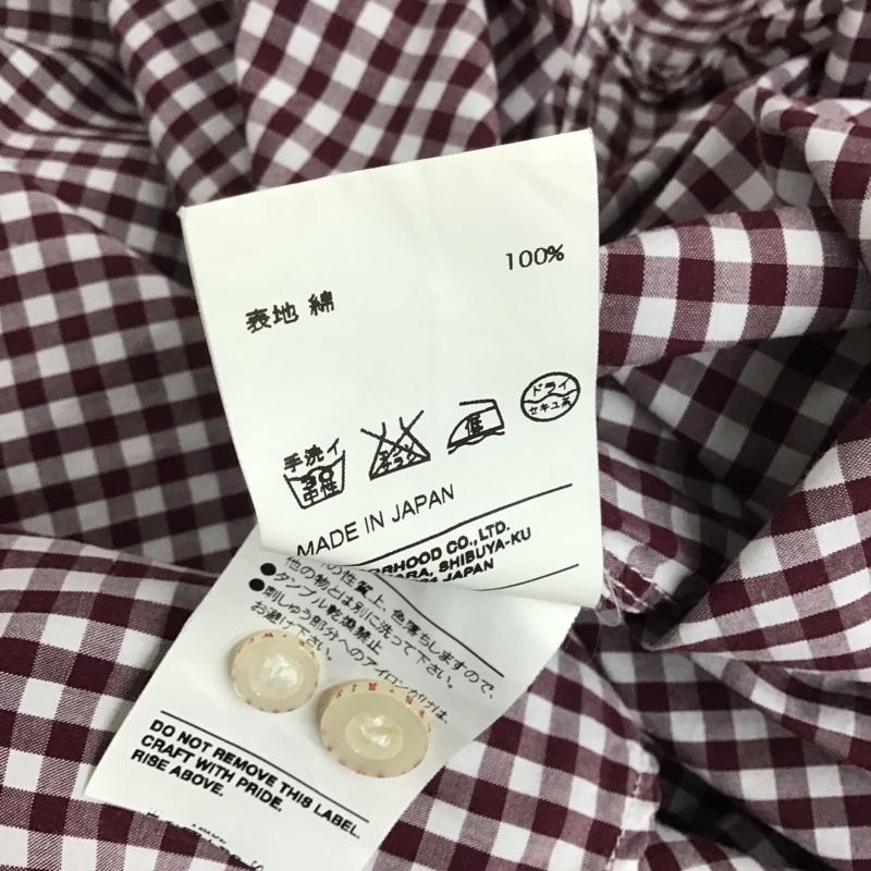ダブルタップス WTAPS シャツ、ブラウス 半袖 101GWDT-SHM07 ボタンダウン ギンガムチェック S ワンポイント 白 / ホワイト / X えんじ / ワインレッド / メンズ USED 古着 中古 10086261