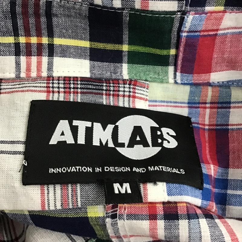 アトモスラボ ATMOS LAB シャツ、ブラウス 半袖 AL19S-TP03 パッチワークオープンカラーシャツ タグ付き M チェック マルチカラー / マルチカラー / メンズ USED 古着 中古 10086266