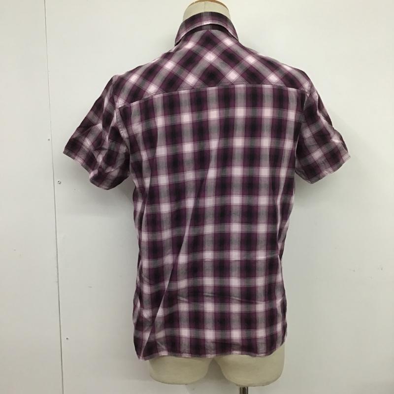 ダブルタップス WTAPS シャツ、ブラウス 半袖 101GWDT-SHM03 ボタンダウン S チェック 紫 / パープル / X 黒 / ブラック / メンズ USED 古着 中古 10086271