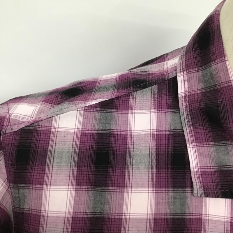 ダブルタップス WTAPS シャツ、ブラウス 半袖 101GWDT-SHM03 ボタンダウン S チェック 紫 / パープル / X 黒 / ブラック / メンズ USED 古着 中古 10086271