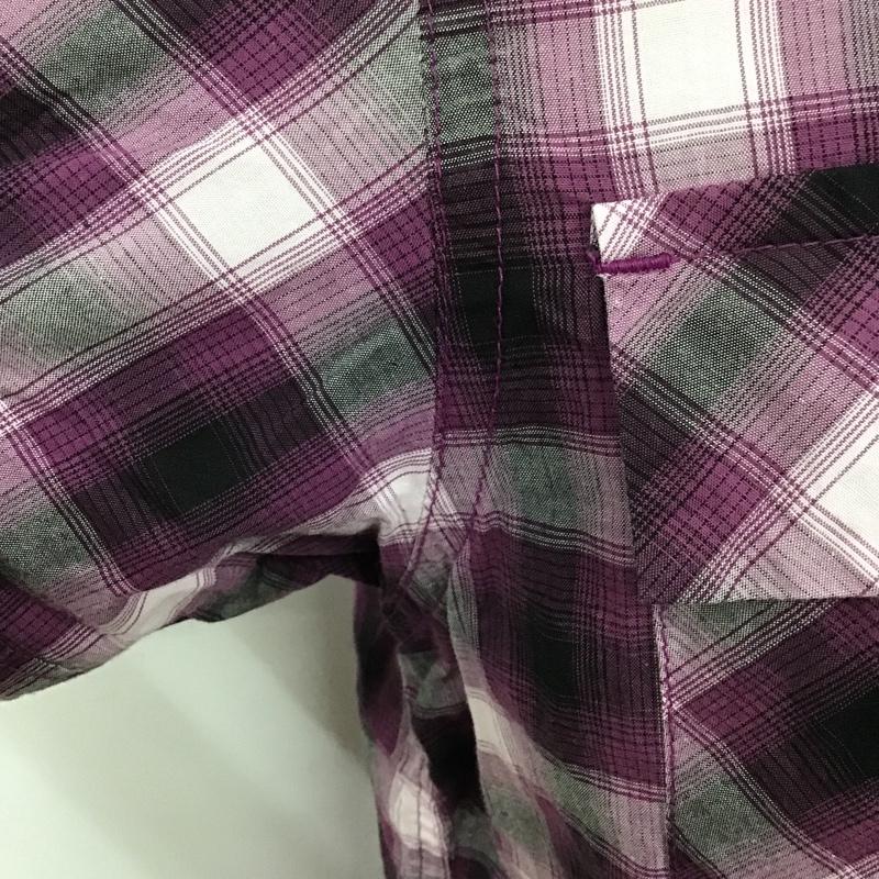 ダブルタップス WTAPS シャツ、ブラウス 半袖 101GWDT-SHM03 ボタンダウン S チェック 紫 / パープル / X 黒 / ブラック / メンズ USED 古着 中古 10086271