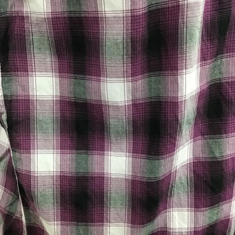 ダブルタップス WTAPS シャツ、ブラウス 半袖 101GWDT-SHM03 ボタンダウン S チェック 紫 / パープル / X 黒 / ブラック / メンズ USED 古着 中古 10086271