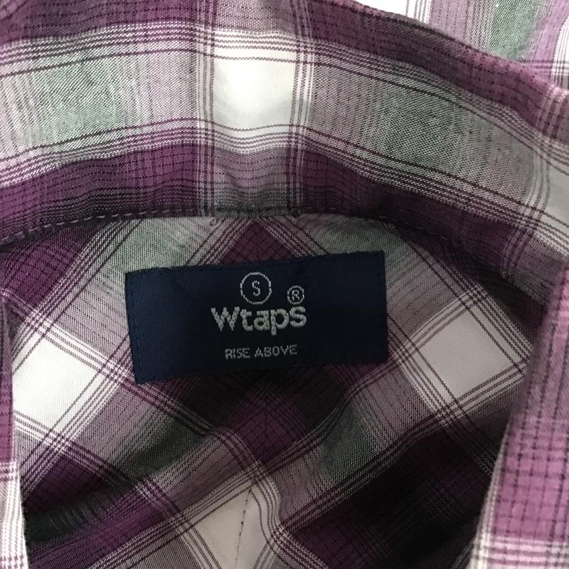 ダブルタップス WTAPS シャツ、ブラウス 半袖 101GWDT-SHM03 ボタンダウン S チェック 紫 / パープル / X 黒 / ブラック / メンズ USED 古着 中古 10086271