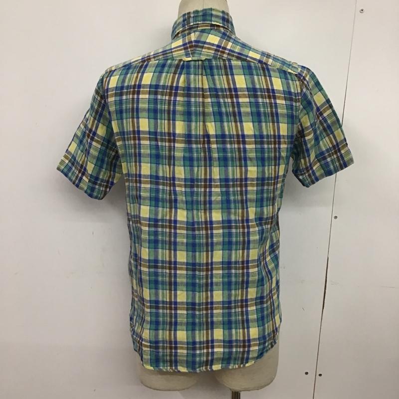 ビューティアンドユースユナイテッドアローズ BEAUTY&YOUTH UNITED ARROWS シャツ、ブラウス 半袖 1216-149-0149 ボタンダウン S チェック 青 / ブルー / X 茶 / ブラウン / X 黄 / イエロー / X 薄緑 / ライトグリーン / メンズ USED 古着 中古 10086284