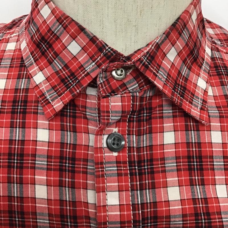 ディーゼル DIESEL シャツ、ブラウス 半袖 L チェック 赤 / レッド / X 白 / ホワイト / X 黒 / ブラック / メンズ USED 古着 中古 10086296