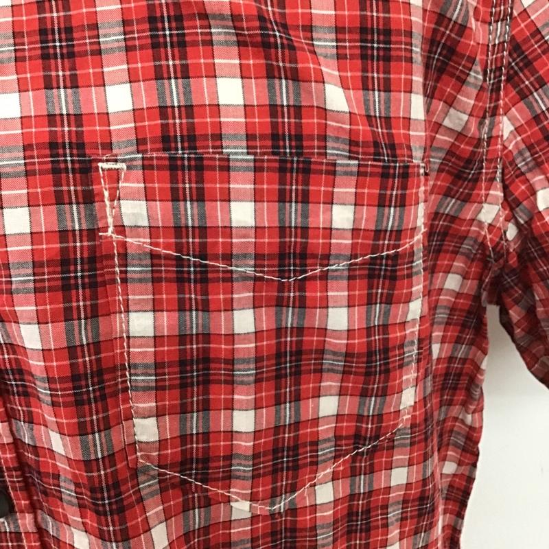 ディーゼル DIESEL シャツ、ブラウス 半袖 L チェック 赤 / レッド / X 白 / ホワイト / X 黒 / ブラック / メンズ USED 古着 中古 10086296
