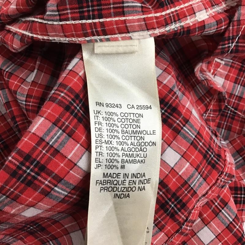 ディーゼル DIESEL シャツ、ブラウス 半袖 L チェック 赤 / レッド / X 白 / ホワイト / X 黒 / ブラック / メンズ USED 古着 中古 10086296