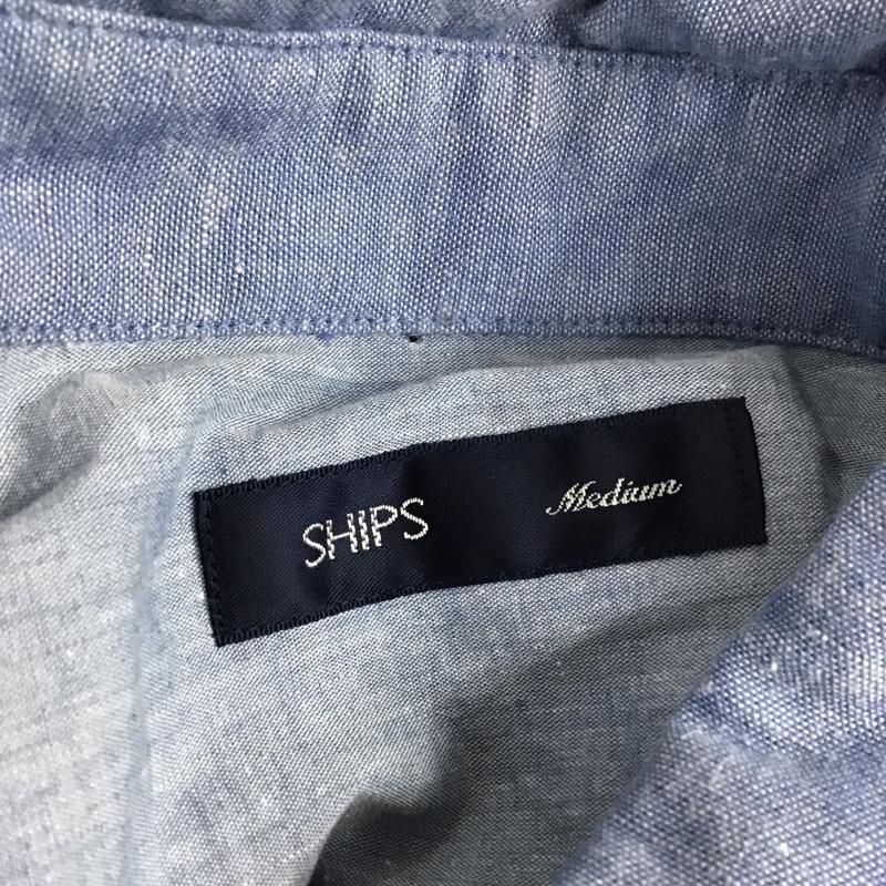シップス SHIPS シャツ、ブラウス 半袖 801-15-0054 ボタンダウン M 無地 水色 / ライトブルー / メンズ USED 古着 中古 10086299