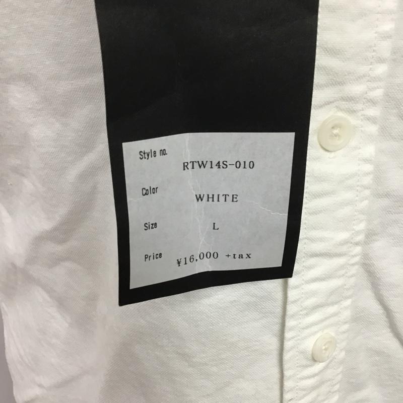 ロットワイラー ROTTWEILER シャツ、ブラウス 半袖 RTW14S-010 OX SS B.D SHIRT ボタンダウン L ロゴ、文字 白 / ホワイト / メンズ USED 古着 中古 10086305