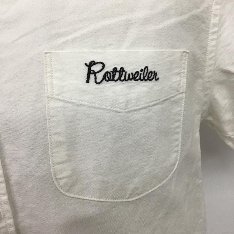 ロットワイラー ROTTWEILER シャツ、ブラウス 半袖 RTW14S-010 OX SS B.D SHIRT ボタンダウン L ロゴ、文字 白 / ホワイト / メンズ USED 古着 中古 10086305