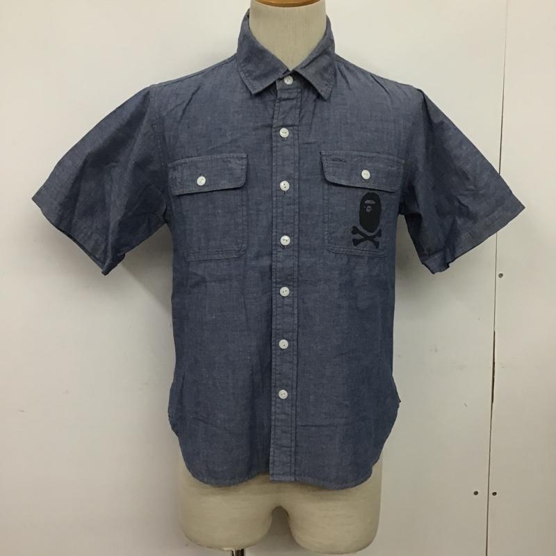 アベイシングエイプ A BATHING APE シャツ、ブラウス 半袖 4910-131-011 PIRATE S ワンポイント 紺 / ネイビー / メンズ USED 古着 中古 10086307
