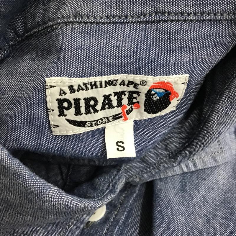 アベイシングエイプ A BATHING APE シャツ、ブラウス 半袖 4910-131-011 PIRATE S ワンポイント 紺 / ネイビー / メンズ USED 古着 中古 10086307