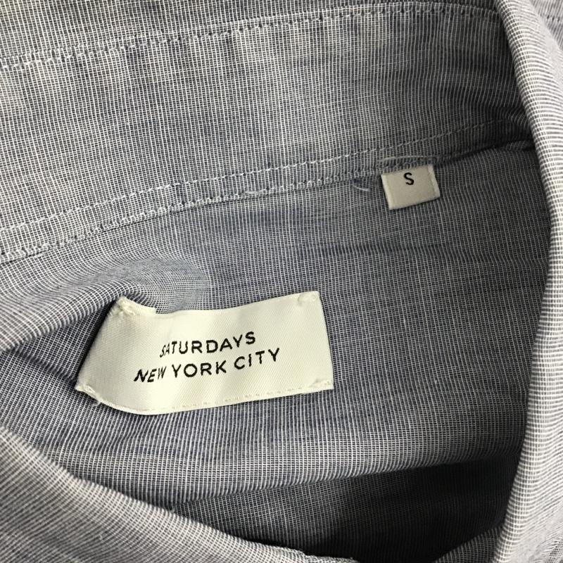 サタデーズ ニューヨークシティ Saturdays NYC シャツ、ブラウス 半袖 ボタンダウン S 無地 紺 / ネイビー / メンズ USED 古着 中古 10086313