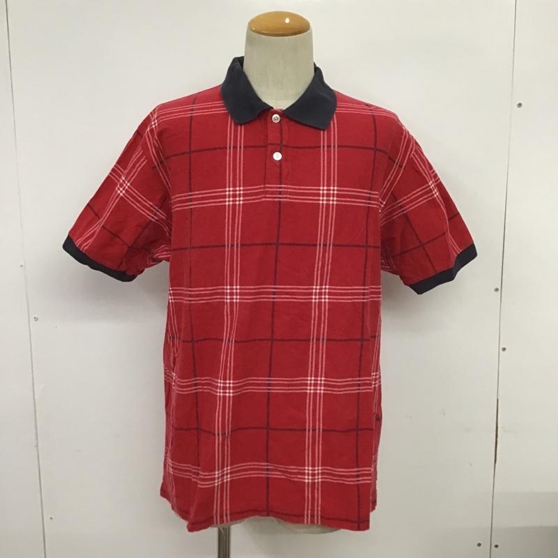チャップスラルフローレン CHAPSRALPHLAUREN ポロシャツ 半袖 M チェック 赤 / レッド / X 紺 / ネイビー / X 白 / ホワイト / メンズ USED 古着 中古 10086320