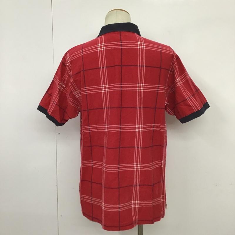 チャップスラルフローレン CHAPSRALPHLAUREN ポロシャツ 半袖 M チェック 赤 / レッド / X 紺 / ネイビー / X 白 / ホワイト / メンズ USED 古着 中古 10086320