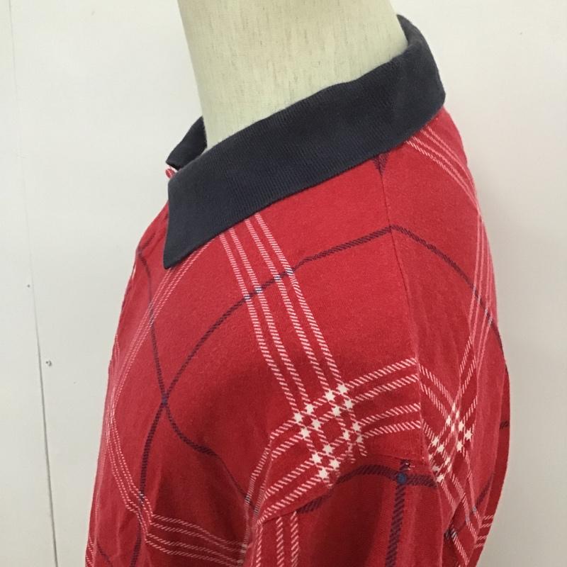 チャップスラルフローレン CHAPSRALPHLAUREN ポロシャツ 半袖 M チェック 赤 / レッド / X 紺 / ネイビー / X 白 / ホワイト / メンズ USED 古着 中古 10086320