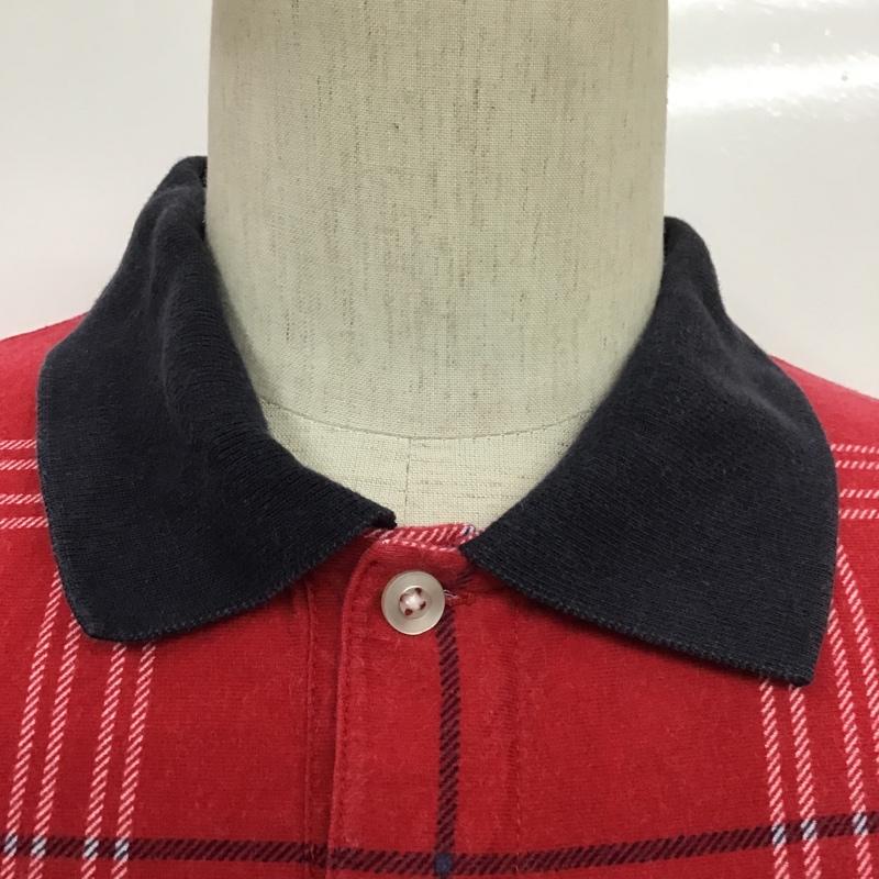 チャップスラルフローレン CHAPSRALPHLAUREN ポロシャツ 半袖 M チェック 赤 / レッド / X 紺 / ネイビー / X 白 / ホワイト / メンズ USED 古着 中古 10086320