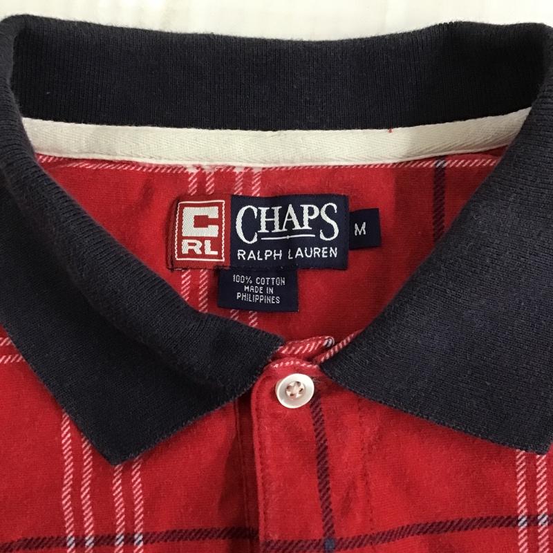 チャップスラルフローレン CHAPSRALPHLAUREN ポロシャツ 半袖 M チェック 赤 / レッド / X 紺 / ネイビー / X 白 / ホワイト / メンズ USED 古着 中古 10086320