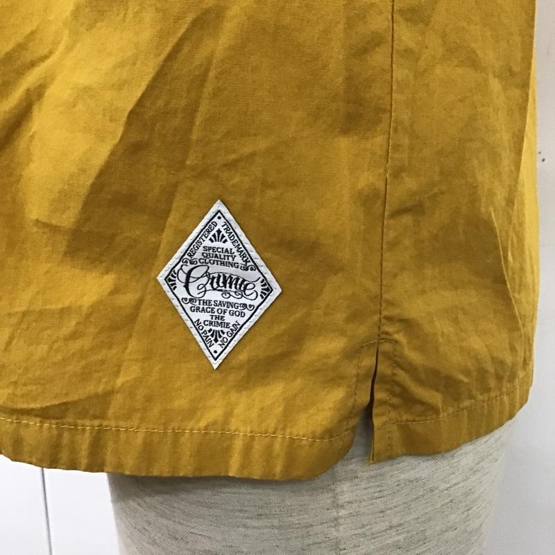 クライミー CRIMIE シャツ、ブラウス 半袖 オープンカラー M ロゴ、文字 黒 / ブラック / X マスタード / マスタード / メンズ USED 古着 中古 10086346