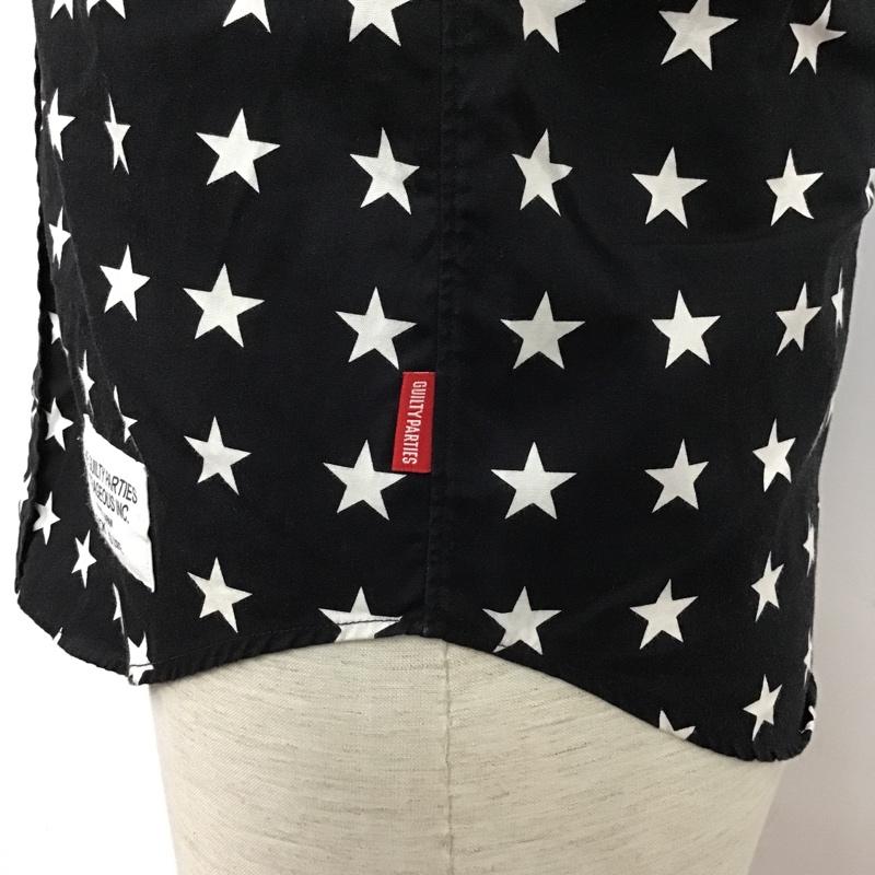 ギルティーパーティーズ GUILTYPARTIES シャツ、ブラウス 半袖 15SS-P-SHI-08 WACKO MARIA ボダンダウン S 星 黒 / ブラック / X 白 / ホワイト / メンズ USED 古着 中古 10086349