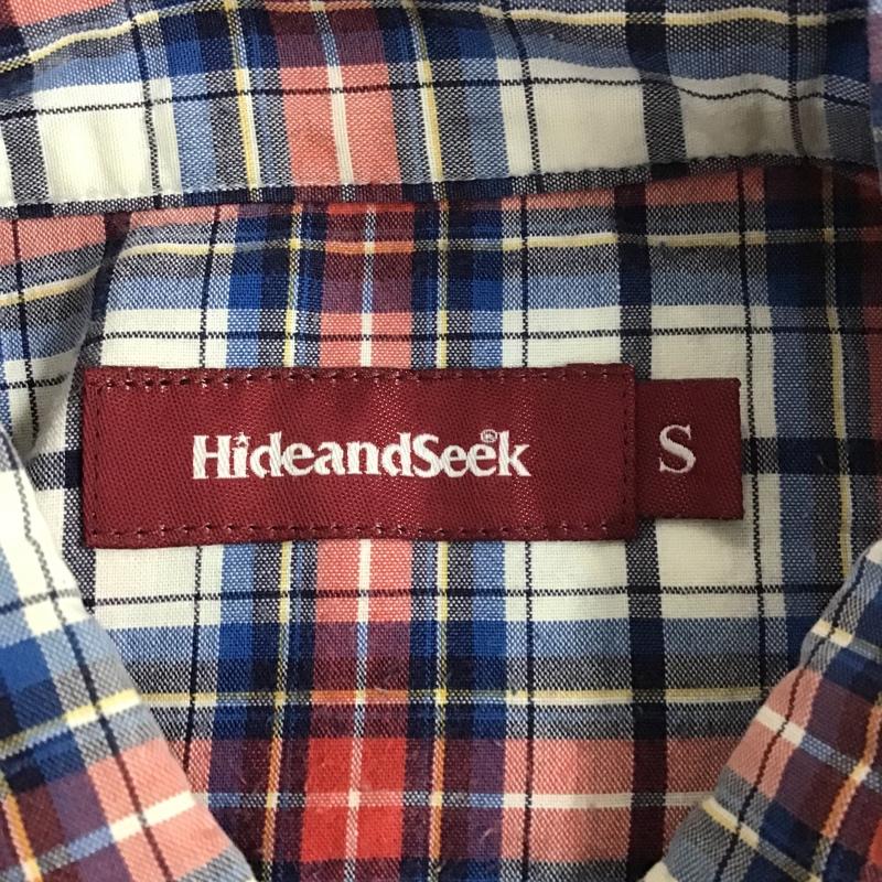 ハイドアンドシーク HIDE AND SEEK シャツ、ブラウス 半袖 HS-040311 ボタンダウン S チェック 白 / ホワイト / X 青 / ブルー / X 黒 / ブラック / X 赤 / レッド / X 橙 / オレンジ / メンズ USED 古着 中古 10086350