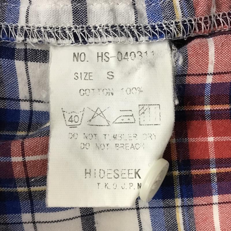 ハイドアンドシーク HIDE AND SEEK シャツ、ブラウス 半袖 HS-040311 ボタンダウン S チェック 白 / ホワイト / X 青 / ブルー / X 黒 / ブラック / X 赤 / レッド / X 橙 / オレンジ / メンズ USED 古着 中古 10086350