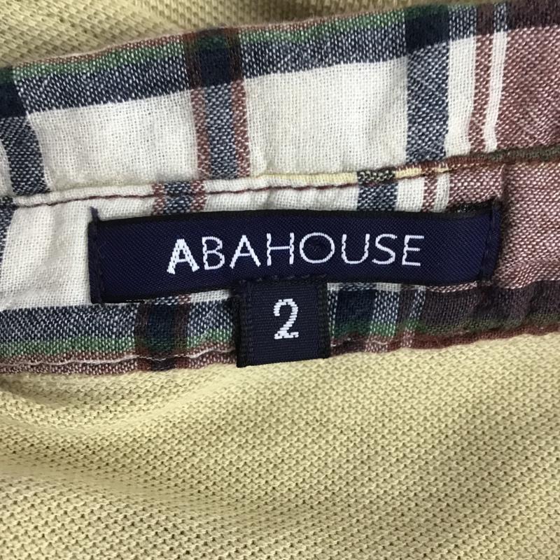 アバハウス ABAHOUSE ポロシャツ 半袖 2 チェック ベージュ / ベージュ / メンズ USED 古着 中古 10086472