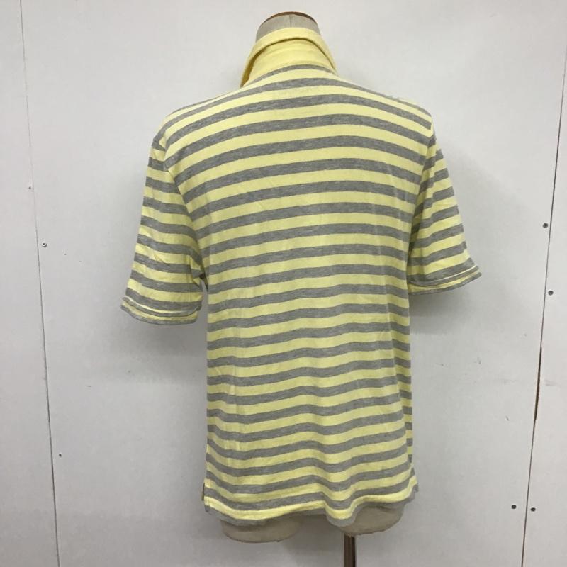 マドラス madras ポロシャツ 半袖 L ボーダー柄 灰 / グレー / X 黄 / イエロー / メンズ USED 古着 中古 10086473