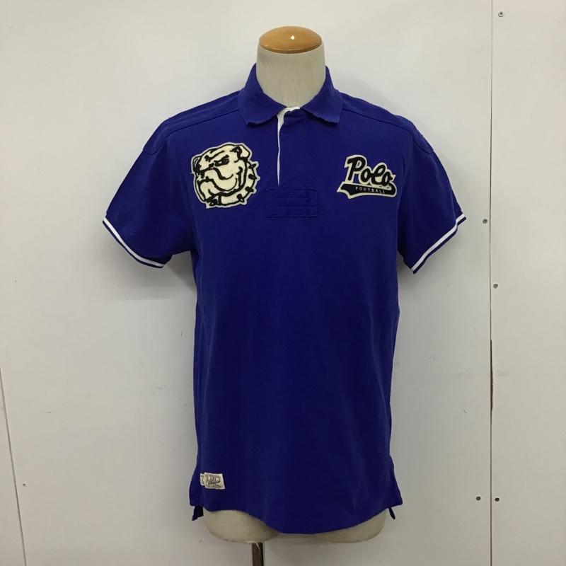 ポロラルフローレン POLO RALPH LAUREN ポロシャツ 半袖 ブルドック M ロゴ、文字 青 / ブルー / メンズ USED 古着 中古 10086477