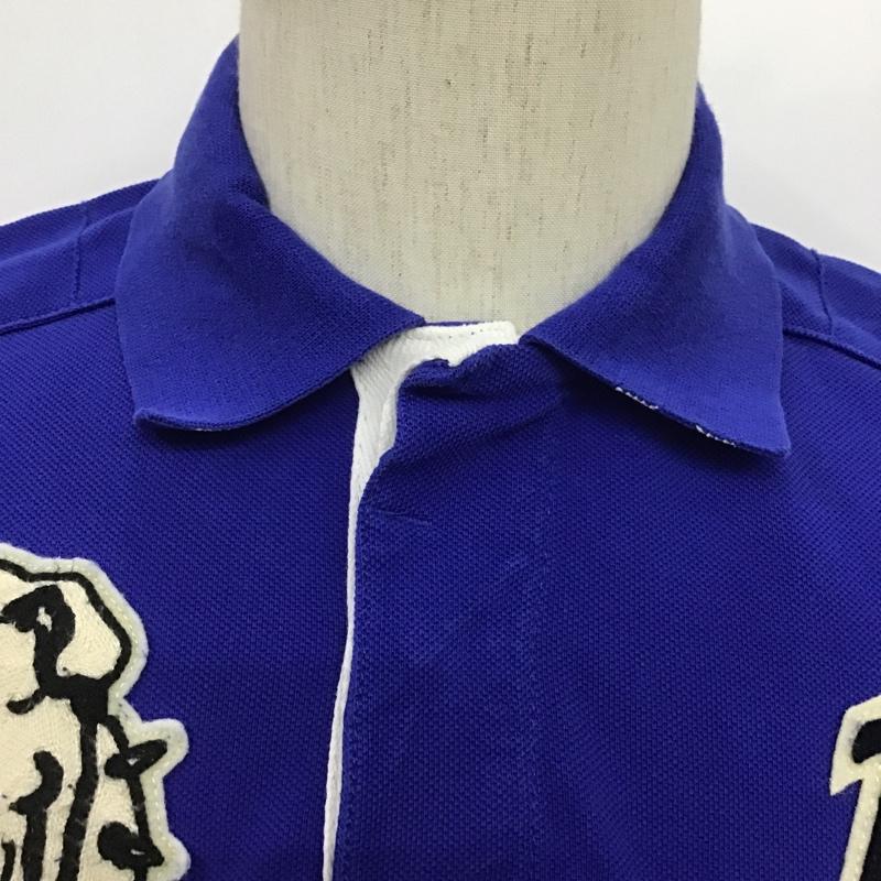 ポロラルフローレン POLO RALPH LAUREN ポロシャツ 半袖 ブルドック M ロゴ、文字 青 / ブルー / メンズ USED 古着 中古 10086477