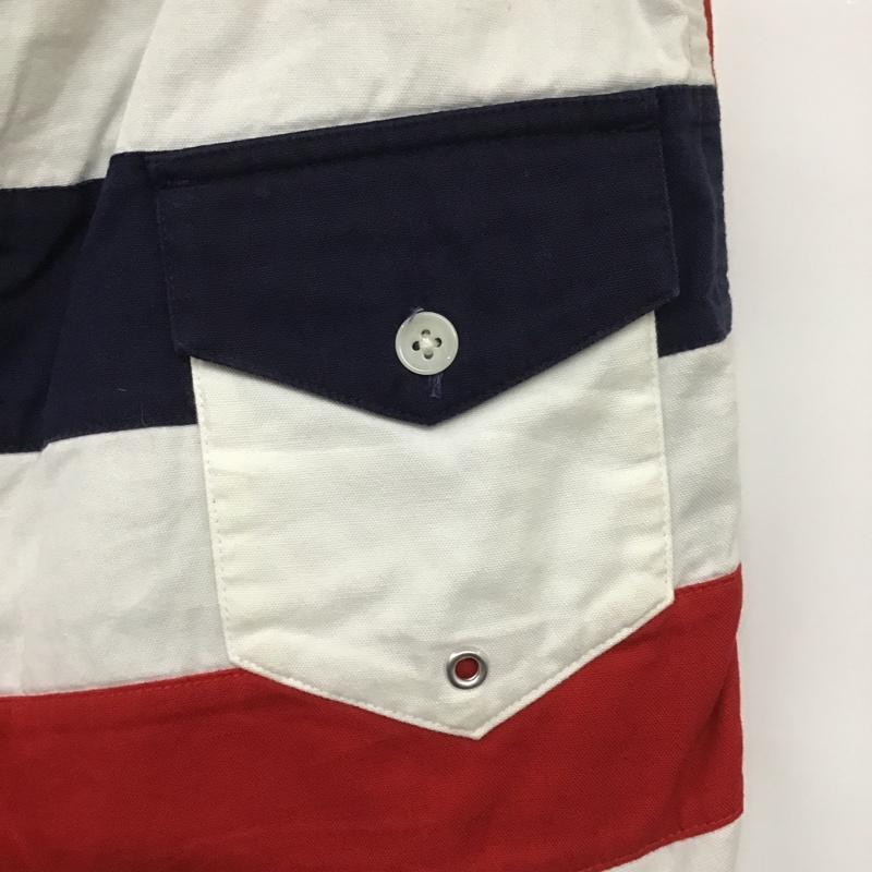 古着 USED パンツ ショートパンツ NALUTO TRUNKS サーフトランクス 32 ボーダー柄 白 / ホワイト / X 赤 / レッド / X 紺 / ネイビー / メンズ USED 古着 中古 10086490