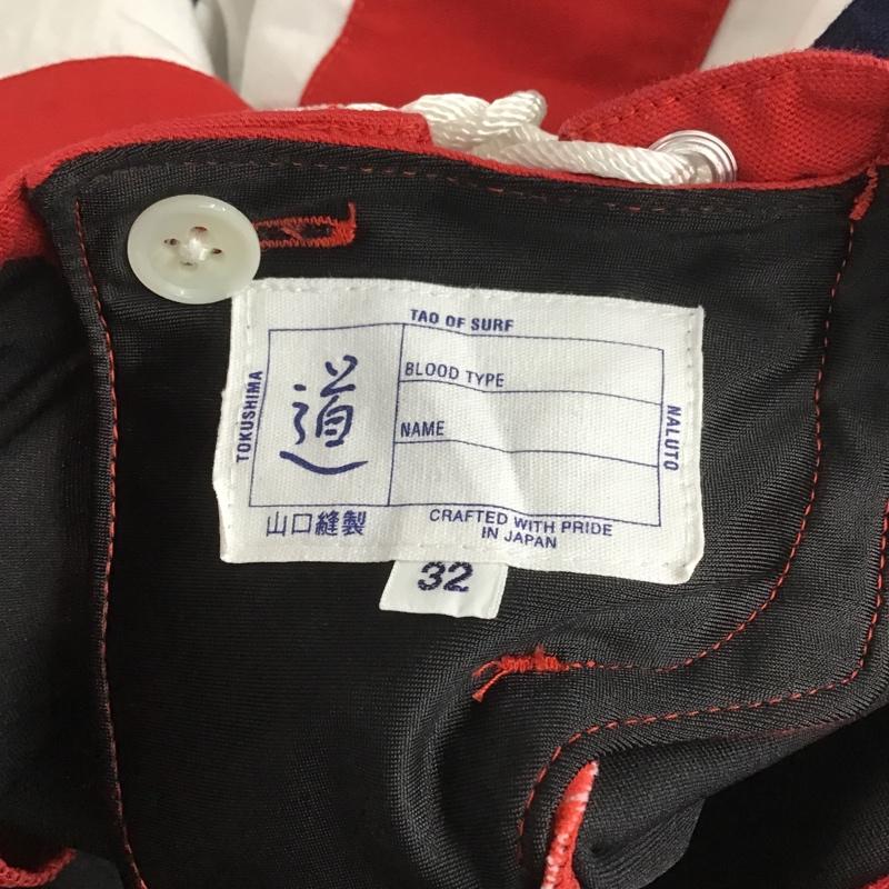 古着 USED パンツ ショートパンツ NALUTO TRUNKS サーフトランクス 32 ボーダー柄 白 / ホワイト / X 赤 / レッド / X 紺 / ネイビー / メンズ USED 古着 中古 10086490