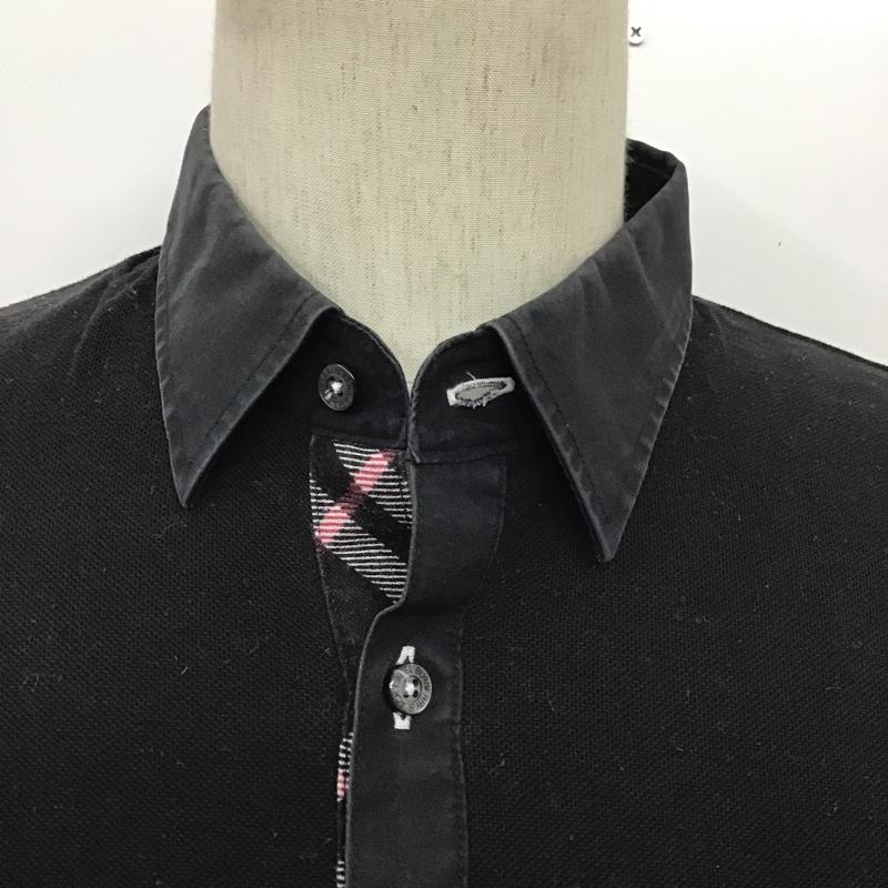 バーバリーブラックレーベル BURBERRY BLACK LABEL ポロシャツ 半袖 BMV36-824-09 2 ワンポイント 黒 / ブラック / メンズ USED 古着 中古 10086495