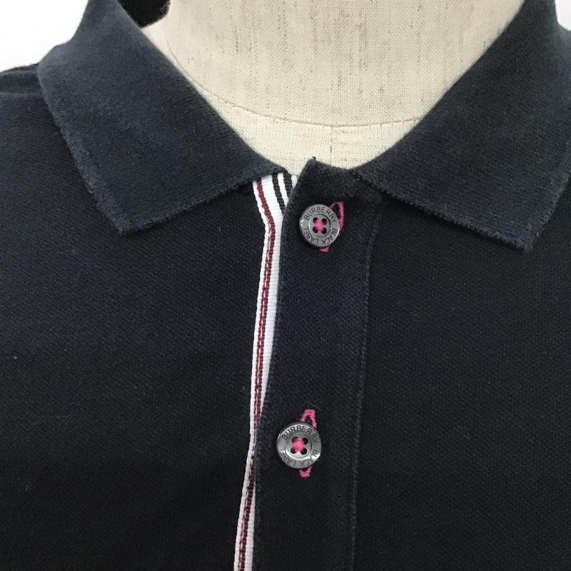 バーバリーブラックレーベル BURBERRY BLACK LABEL ポロシャツ 半袖 BMV31-639-09 2 ワンポイント 黒 / ブラック / メンズ USED 古着 中古 10086496