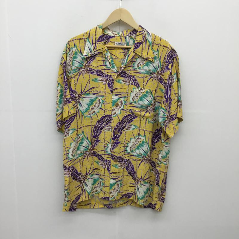 サンサーフ SUN SURF シャツ、ブラウス 半袖 アロハシャツ 開襟 オープンカラー L 花柄 黄 / イエロー / メンズ USED 古着 中古 10086504
