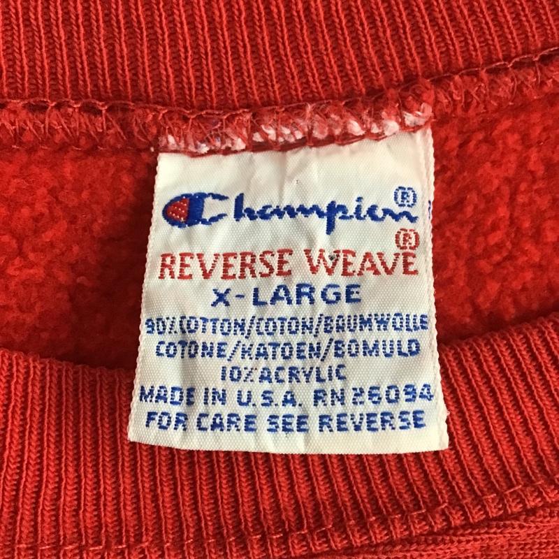 チャンピオン Campion トレーナー 長袖 XL 無地 赤 / レッド / メンズ USED 古着 中古 10086537