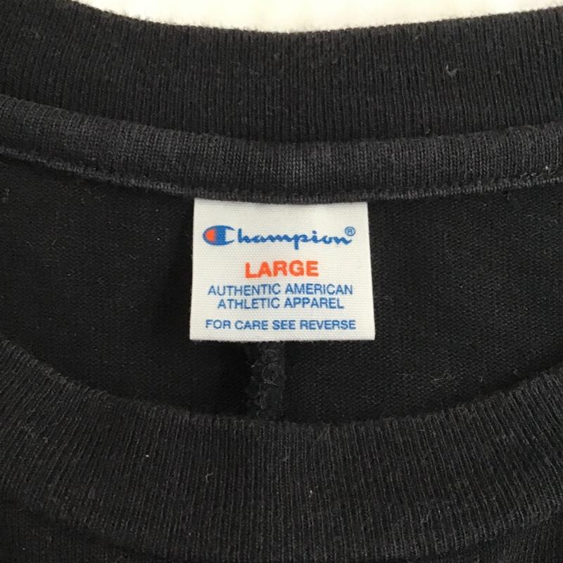 チャンピオン Champion Tシャツ 長袖 L 無地 黒 / ブラック / メンズ USED 古着 中古 10086551