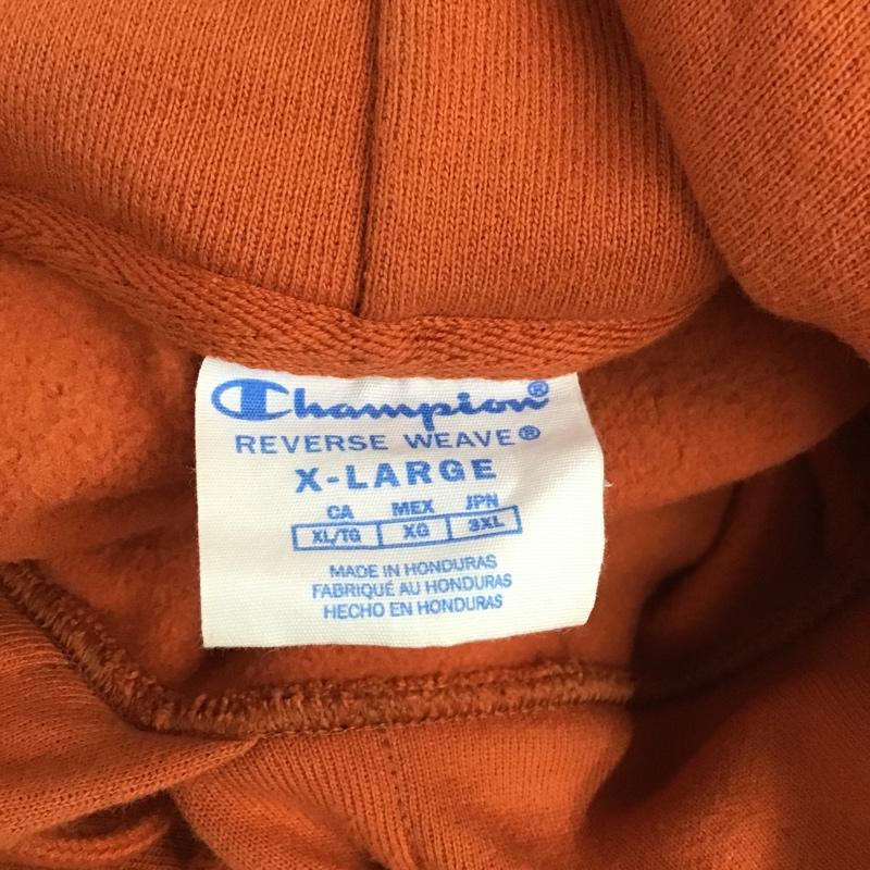 チャンピオン Campion パーカー 長袖 フーディ XL 無地 橙 / オレンジ / メンズ USED 古着 中古 10086674
