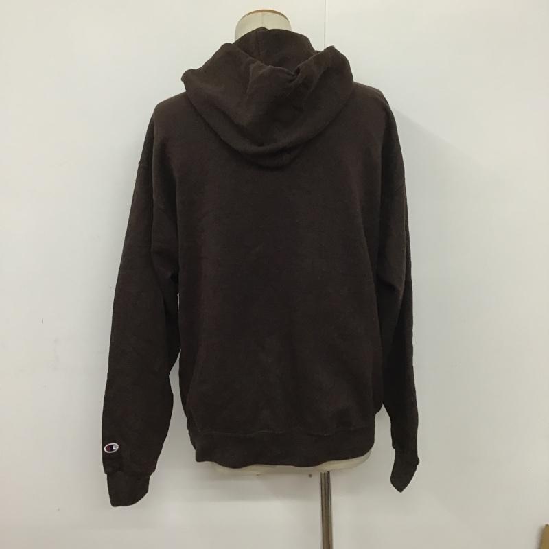チャンピオン Campion パーカー 長袖 フーディ L 無地 茶 / ブラウン / メンズ USED 古着 中古 10086682