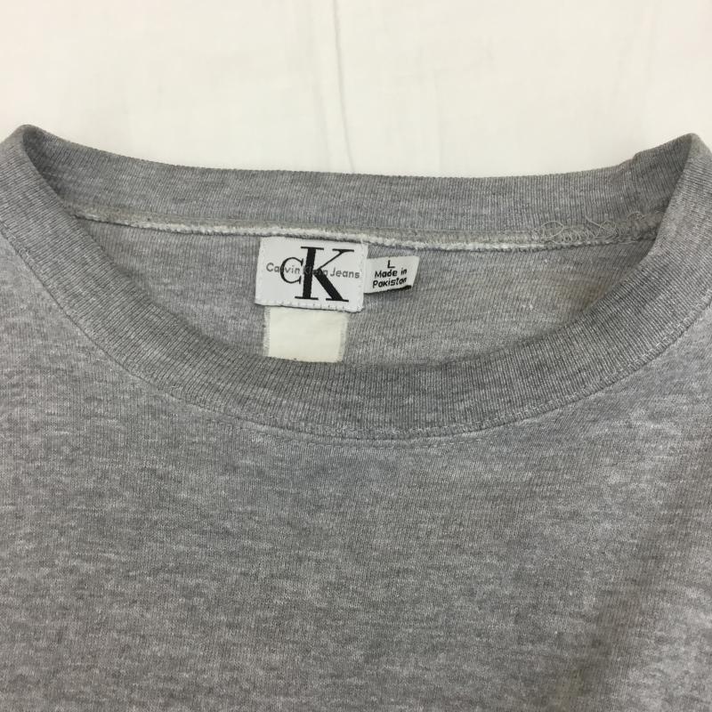 カルヴァン クライン ジーンズ Calvin Klein Jeans トレーナー 長袖 90s 刺繍 スウェット L ロゴ、文字 X 刺繍 灰 / グレー / メンズ USED 古着 中古 10086747