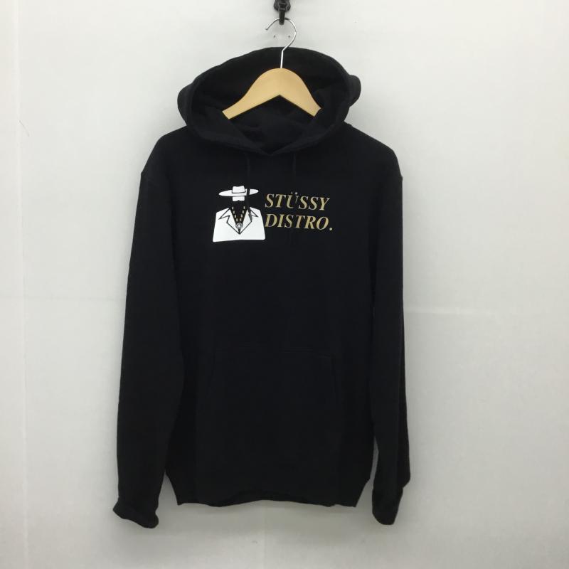 ステューシー STUSSY パーカー 長袖 Distoro プルオーバー M ロゴ、文字 黒 / ブラック / メンズ USED 古着 中古 10086752