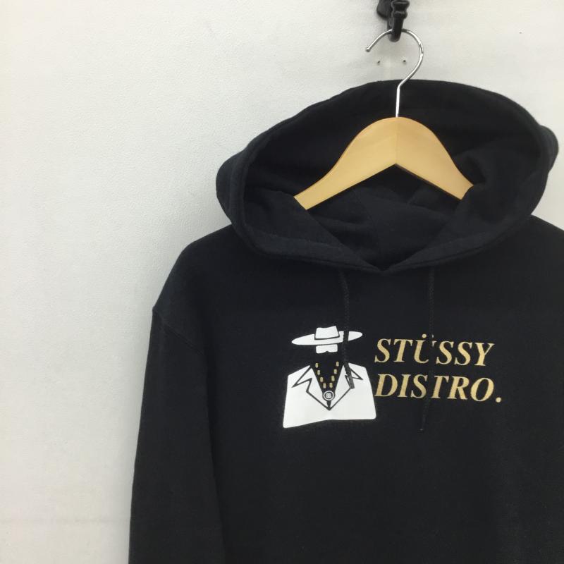 ステューシー STUSSY パーカー 長袖 Distoro プルオーバー M ロゴ、文字 黒 / ブラック / メンズ USED 古着 中古 10086752