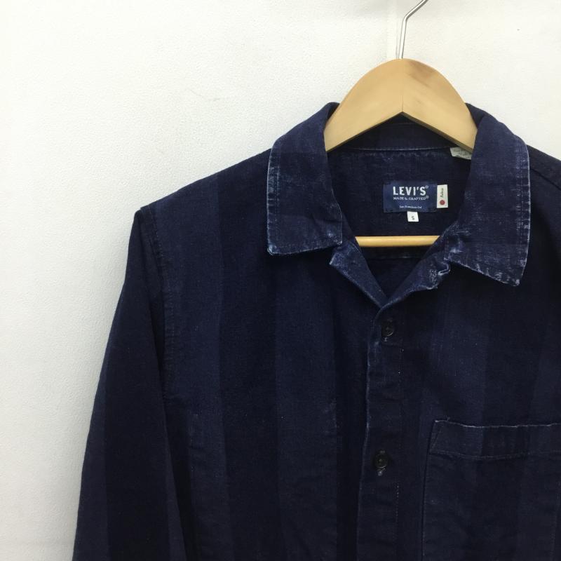 リーバイスメイドアンドクラフテッド Levi's Made & Crafted シャツ、ブラウス 長袖 ストライプ デニム S ストライプ インディゴ / インディゴ / メンズ USED 古着 中古 10086757