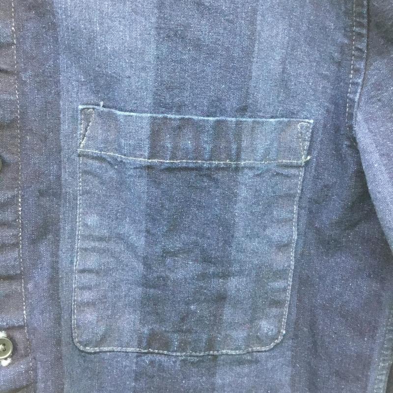 リーバイスメイドアンドクラフテッド Levi's Made & Crafted シャツ、ブラウス 長袖 ストライプ デニム S ストライプ インディゴ / インディゴ / メンズ USED 古着 中古 10086757