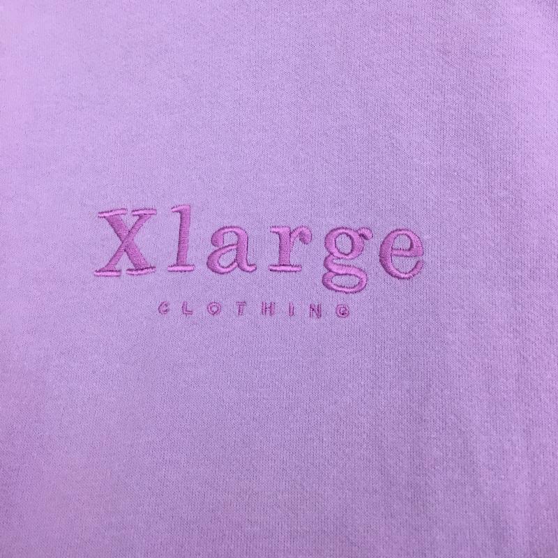 エクストララージ XLARGE パーカー 長袖 刺繍 プルオーバー M ロゴ、文字 X 刺繍 桃 / ピンク / X ベージュ / ベージュ / メンズ USED 古着 中古 10086763