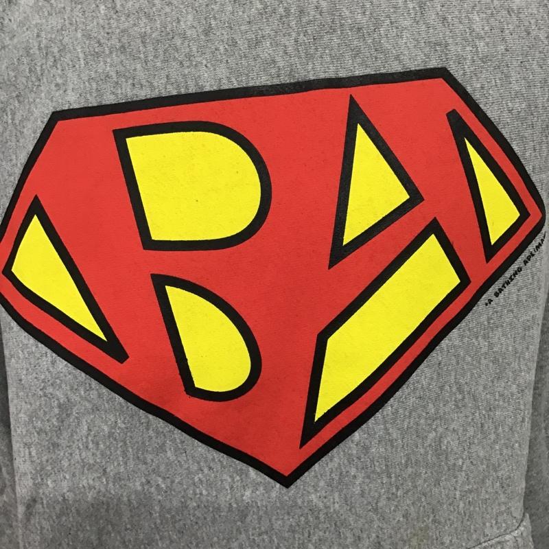 アベイシングエイプ A BATHING APE パーカー 長袖 プルオーバー 裏起毛 M プリント 灰 / グレー / メンズ USED 古着 中古 10087165