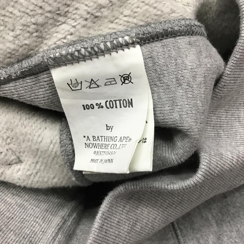 アベイシングエイプ A BATHING APE パーカー 長袖 プルオーバー 裏起毛 M プリント 灰 / グレー / メンズ USED 古着 中古 10087165