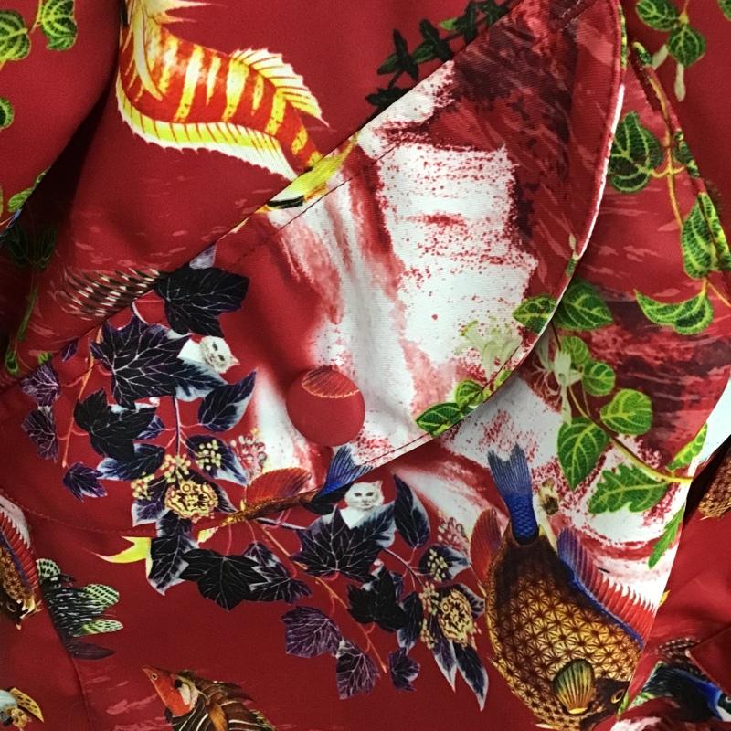 アレキサンダーリーチャン AlexanderLeeChang ウェア ウェア AC-031701 TROPICAL RAIN COAT 3 総柄 赤 / レッド / メンズ USED 古着 中古 10087175