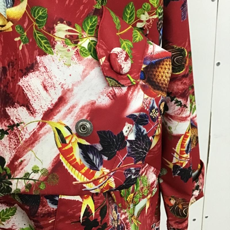 アレキサンダーリーチャン AlexanderLeeChang ウェア ウェア AC-031701 TROPICAL RAIN COAT 3 総柄 赤 / レッド / メンズ USED 古着 中古 10087175