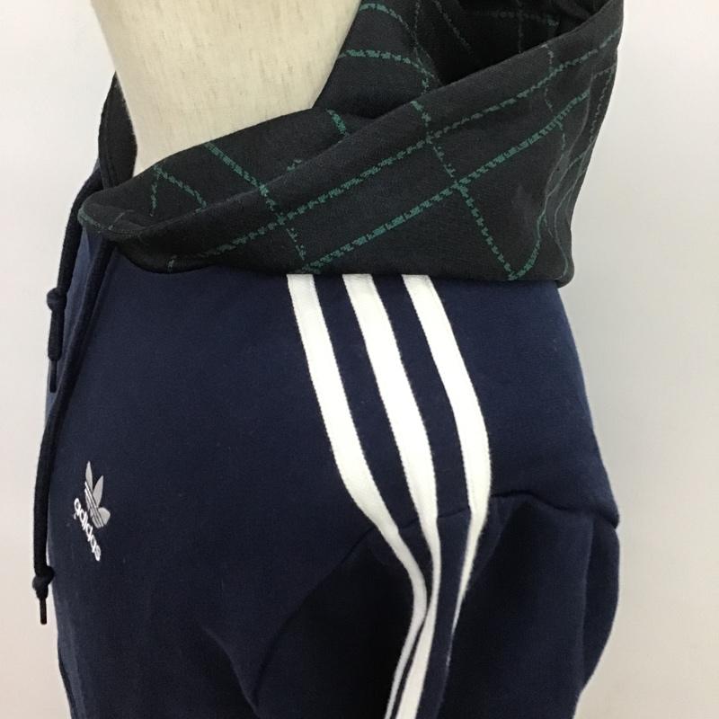 アディダス adidas パーカー 長袖 ED7017 TARTAN HOODIE プルオーバー XS ロゴ、文字 紺 / ネイビー / X 白 / ホワイト / メンズ USED 古着 中古 10087242